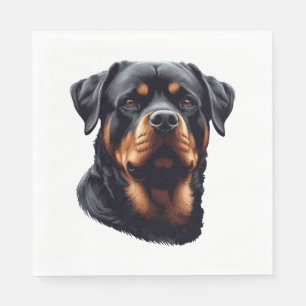 Serviette En Papier Majestic Rottweiler Chien Art