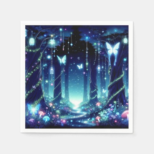 Serviette En Papier Majestic Whimsical Enchanted Forest Baby shower (Devant)