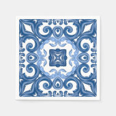 Serviette En Papier Majolica, carrelage méditerranéen, (Devant)