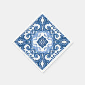 Serviette En Papier Majolica, carrelage méditerranéen, (Coin)