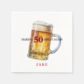 Serviette En Papier Making 50 Great Again Beer Birthday Party (Devant)
