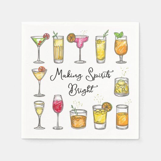 Serviette En Papier Making Spirits Bright Christmas Cocktail (Devant)