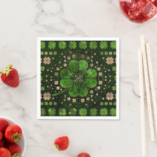 Serviette En Papier Malachite et or (En situation)