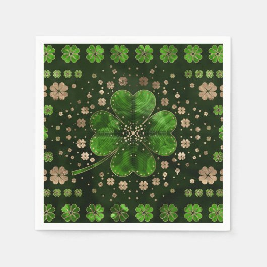 Serviette En Papier Malachite et or (Devant)