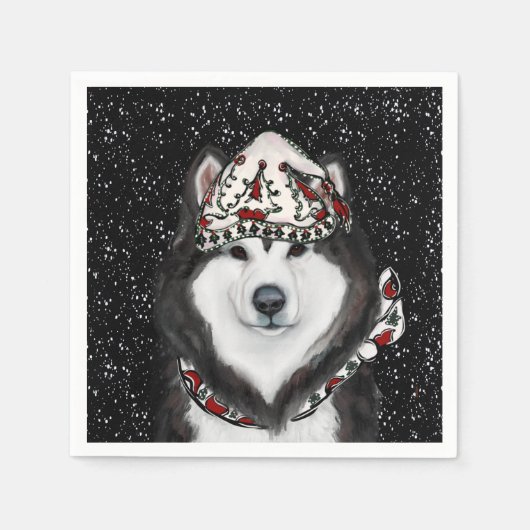 Serviette En Papier Malamute d'Alaska                 (Devant)