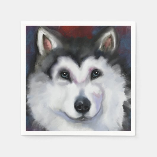 SERVIETTE EN PAPIER MALAMUTE D'ALASKA (Devant)