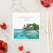 Serviette En Papier Maldives Mariage Custom Photo Cocktail Napkins (En situation)