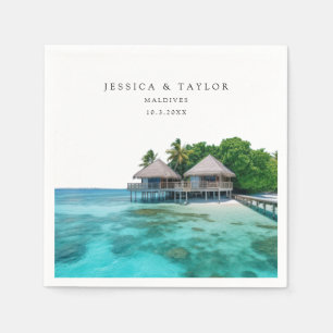 Serviette En Papier Maldives Mariage Custom Photo Cocktail Napkins