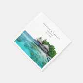 Serviette En Papier Maldives Mariage Custom Photo Cocktail Napkins (Coin)