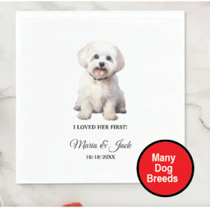 Serviette En Papier Maltais Full Color Pet Mariage