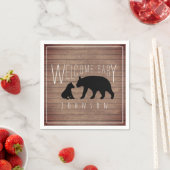 Serviette En Papier Mama + Baby shower en bois de l'ours bébé (En situation)
