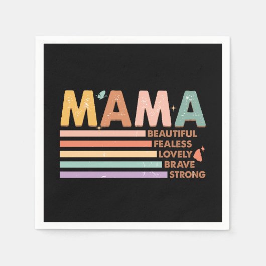 Serviette En Papier Mama Beau sans peur Lovely Brave Strong (Devant)