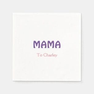 Serviette En Papier Mama mères heureuses rétro violet ajouter du texte