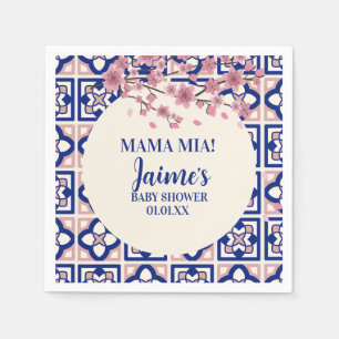 Serviette En Papier Mama Mia Baby Shower Cerisiers en Fleurs