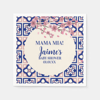 Serviette En Papier Mama Mia Baby Shower Cherry Blossoms