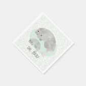 Serviette En Papier Mama mignonne & Manate bébé avec Baby shower Waves (Coin)