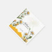Serviette En Papier Mama To Bee Honeypeb Fleur de marguerite blanche (Coin)
