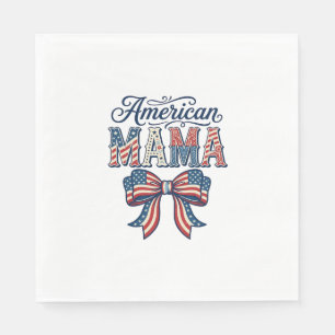 Serviette En Papier Maman Américaine Arc Patriotique Vintage 4 Juillet