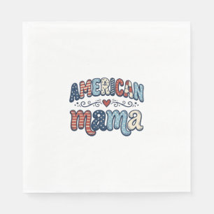 Serviette En Papier Maman Américaine Design de T-Shirt Vintage Patriot