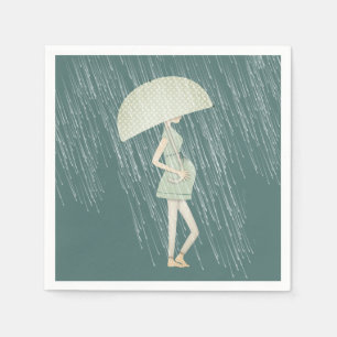 Serviette En Papier Maman attenante avec parapluie