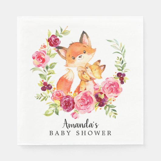 Serviette En Papier Maman & Baby Fox filles Douche Papier serviettes (Devant)