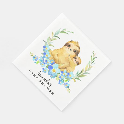 Serviette En Papier Maman & Baby Sloth Boys Douche Papier Napkins (Coin)