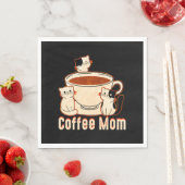 Serviette En Papier Maman café drôle avec chat (En situation)