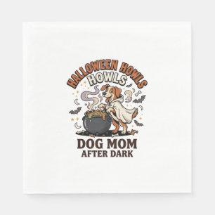 Serviette En Papier Maman Chien Halloween Après la Tombée de la Nuit