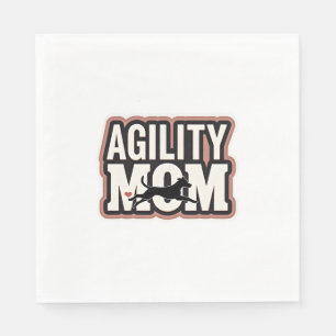 Serviette En Papier Maman d'agilité Vintage silhouette de chien d'agil