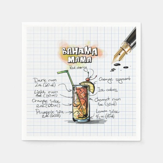 Serviette En Papier Maman de Bahama (Devant)