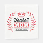 Serviette En Papier Maman De Baseball Chemise La Meilleure Couronne Ja (Devant)
