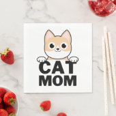 Serviette En Papier Maman de chat drôle (En situation)