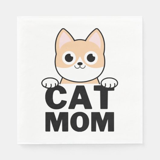 Serviette En Papier Maman de chat drôle (Devant)