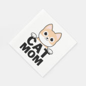 Serviette En Papier Maman de chat drôle (Coin)