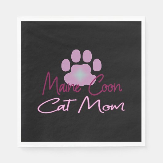 Serviette En Papier Maman de chat du Maine (Devant)