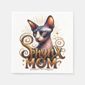 Serviette En Papier Maman de chat Sphynx  (Devant)