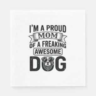 Serviette En Papier Maman de chien fière dessin vectoriel de gravure v