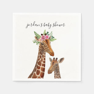 Serviette En Papier Maman de girafe de Boho + Serviettes de baby