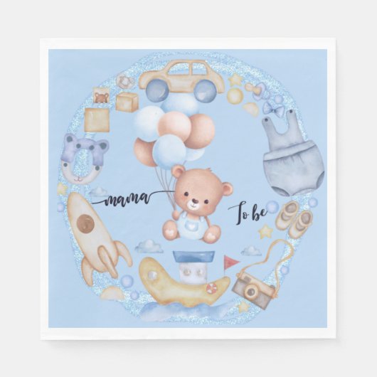 Serviette En Papier Maman doit être bleue (Devant)