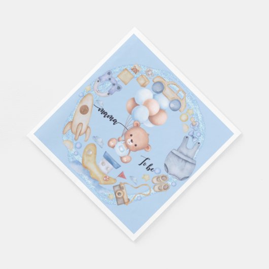 Serviette En Papier Maman doit être bleue (Coin)