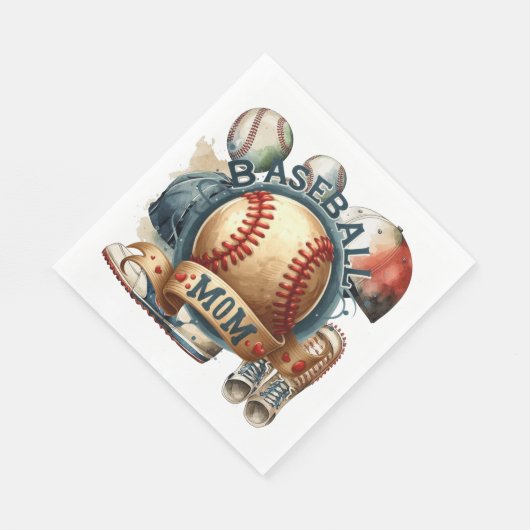 Serviette En Papier Maman du baseball (Coin)