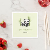 Serviette En Papier Maman et bébé Baby shower d'ours Panda Napkin (En situation)