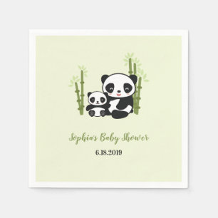 Serviette En Papier Maman et bébé Baby shower d'ours Panda Napkin