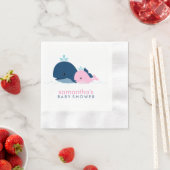 Serviette En Papier Maman et bébé baleines Baby shower fille (En situation)