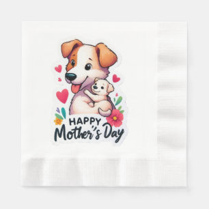 Serviette En Papier Maman Fête des mères chien animal