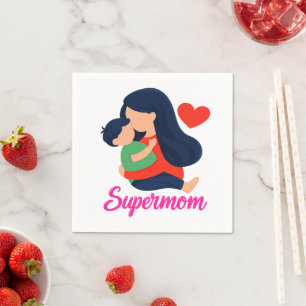 Serviette en papier Maman géniale Mère et enfant