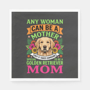Serviette En Papier Maman Golden Retriever Fleurie Amoureuse des Chien