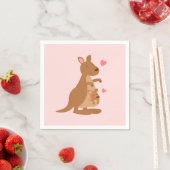Serviette En Papier Maman Kangaroo et Baby Joey Baby shower (En situation)