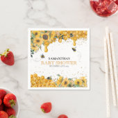 Serviette En Papier Maman to Bee Aquarelle Tournesol Miel (En situation)