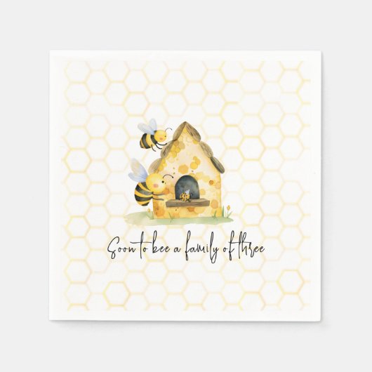 Serviette En Papier Maman to Bee Genre Neutral Honeycomb Baby shower (Devant)